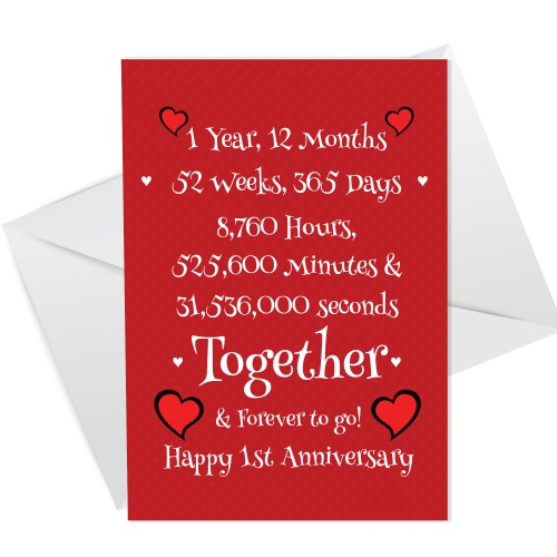 Funny 1st Anniversary Card Husband Wife Boyfriend Girlfriend