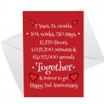 Funny 2nd Anniversary Card Husband Wife Boyfriend Girlfriend