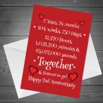 Funny 2nd Anniversary Card Husband Wife Boyfriend Girlfriend