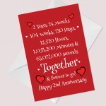 Funny 2nd Anniversary Card Husband Wife Boyfriend Girlfriend