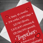 Funny 4th Anniversary Card Husband Wife Boyfriend Girlfriend