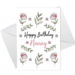 Birthday Card For Nanny Grandmother Handmade Floral Design