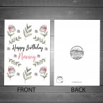 Birthday Card For Nanny Grandmother Handmade Floral Design