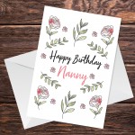 Birthday Card For Nanny Grandmother Handmade Floral Design