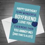 Novelty Birthday Card For Boyfriend Funny Rude Birthday Card