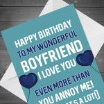 Novelty Birthday Card For Boyfriend Funny Rude Birthday Card