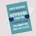 Novelty Birthday Card For Boyfriend Funny Rude Birthday Card