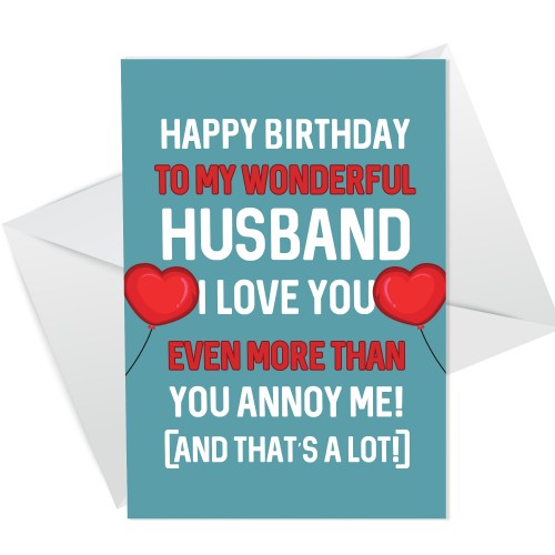 Novelty Birthday Card For Husband Funny Rude Birthday Card