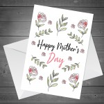 Happy Mothers Day Card For Mum Mummy Nan Nanny Floral Design