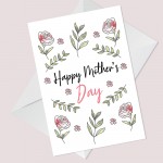 Happy Mothers Day Card For Mum Mummy Nan Nanny Floral Design