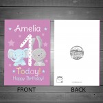 Personalised 1st Birthday Card For Daughter Baby Cute Animal