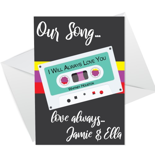 PERSONALISED Our Song Anniversary Valentines Card For Him Her