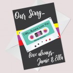 PERSONALISED Our Song Anniversary Valentines Card For Him Her