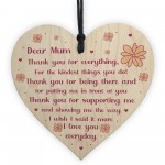 Dear Mum Gift For Mothers Day Birthday Wooden Heart Mum Poem