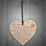 Dear Mum Gift For Mothers Day Birthday Wooden Heart Mum Poem