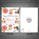 Mothers Day Card Floral Design A6 Card For Mum From Daughter