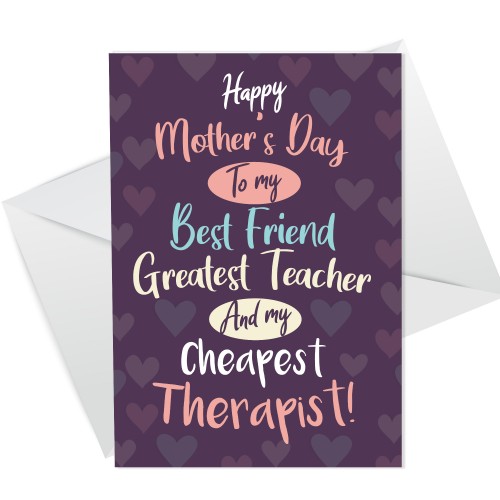 Mothers Day Card For Mum Best Friend Novelty Mum Mother's Day