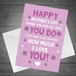 Mothers Day Card For Mum Nan Nanny Grandma A6 Card