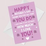 Mothers Day Card For Mum Nan Nanny Grandma A6 Card