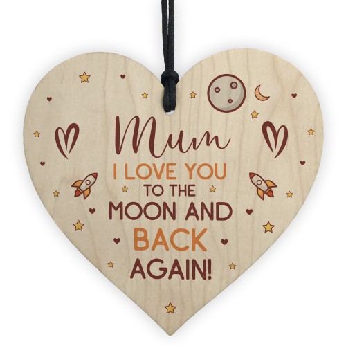 Mothers Day Gift for Mum Wooden Heart Birthday Gift For Her