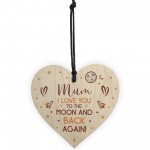 Mothers Day Gift for Mum Wooden Heart Birthday Gift For Her