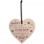 Cute Mothers Day Gift For Mum Nan Grandma Nanny Wooden Heart