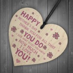 Cute Mothers Day Gift For Mum Nan Grandma Nanny Wooden Heart