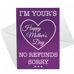 Mum Mothers Day Card Funny Novelty Humour Mother's Day Card