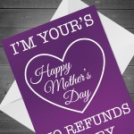 Mum Mothers Day Card Funny Novelty Humour Mother's Day Card