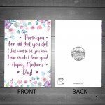 Mothers Day Thank You Card Mother's Day Card Poem For Mum