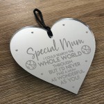 Special Mum Mothers Day Birthday Hanging Engraved Heart Gift