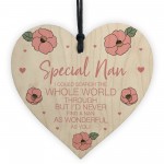 Nan Gift Wooden Hanging Heart For Birthday Mothers Day Gift