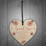 Nan Gift Wooden Hanging Heart For Birthday Mothers Day Gift