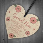 Nan Gift Wooden Hanging Heart For Birthday Mothers Day Gift