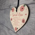 Nan Gift Wooden Hanging Heart For Birthday Mothers Day Gift