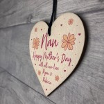 Personalised Mothers Day Gift for Nan Hanging Wooden Heart