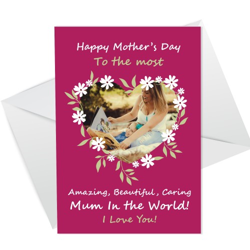 Personalised Mothers Day Card CUSTOM PHOTO Card For Mum 