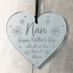 Personalised Mothers Day Gift for Nan Hanging Engraved Heart