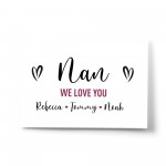 Personalised Mothers Day Gifts For Nan Word Art Gift