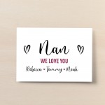 Personalised Mothers Day Gifts For Nan Word Art Gift