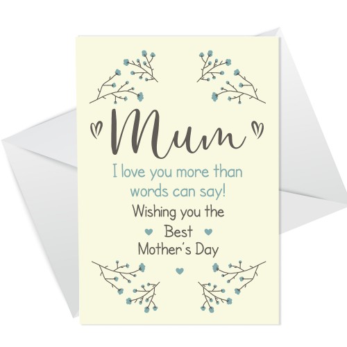 Mothers Day Card For Mum A6 Card Mum Card From Daughter Son