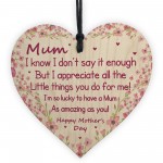 Mothers Day Gift For Mum Wooden Heart Gift For Her