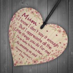 Mothers Day Gift For Mum Wooden Heart Gift For Her