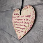 Mothers Day Gift For Mum Wooden Heart Gift For Her