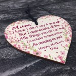 Mothers Day Gift For Mum Wooden Heart Gift For Her