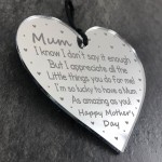 Mothers Day Gift For Mum From Daughter Son Engraved Heart