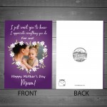 Personalised Mothers Day Card For Mum Photo Floral Design Card