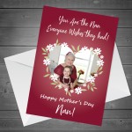 Personalised Mothers Day Card For Nan Photo Floral Design Card