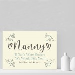 Personalised Nanny Print Mothers Day Birthday Gift For Nanny