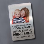 Nan Gift PERSONALISED Photo Wallet Card Gift For Nan